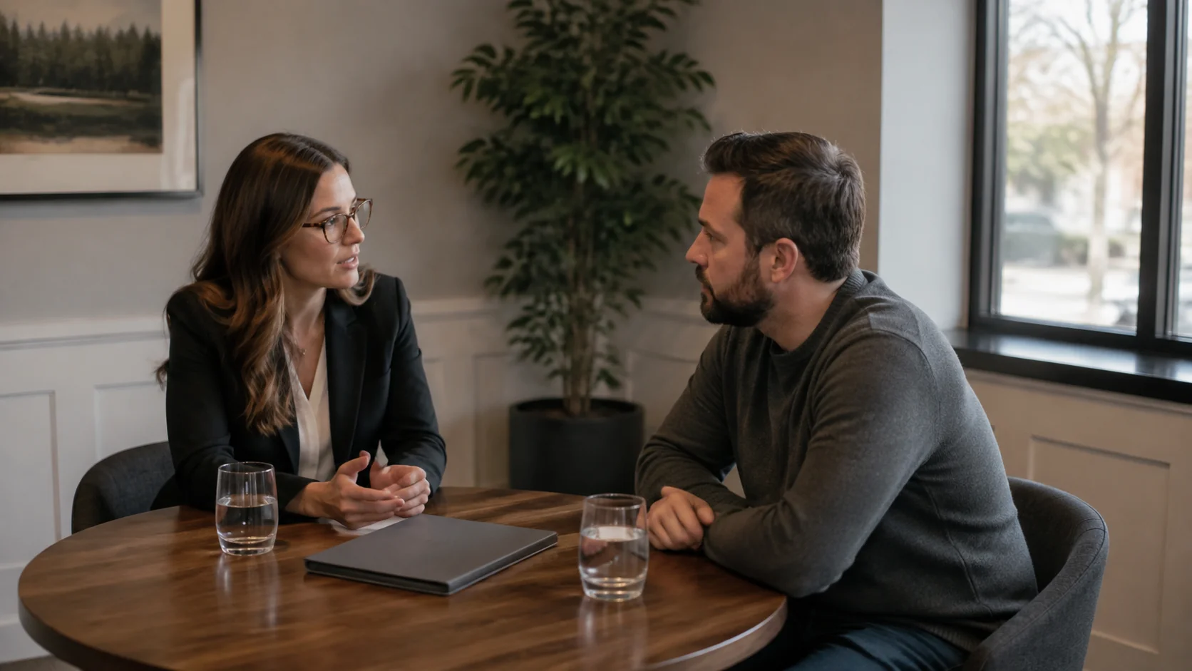 Professional consultation at an office table